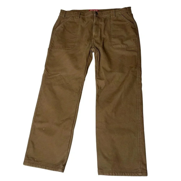 Coleman Brown Fleece Lined Stretch Pants Size 40 X 32 Measure 31 - Picture 1 of 9